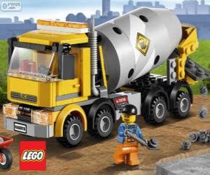 yapboz Bir Beton mikseri kamyonu ve bir inşaat işçisi, Lego City